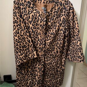 Leopard Print Jacket with Button Closure